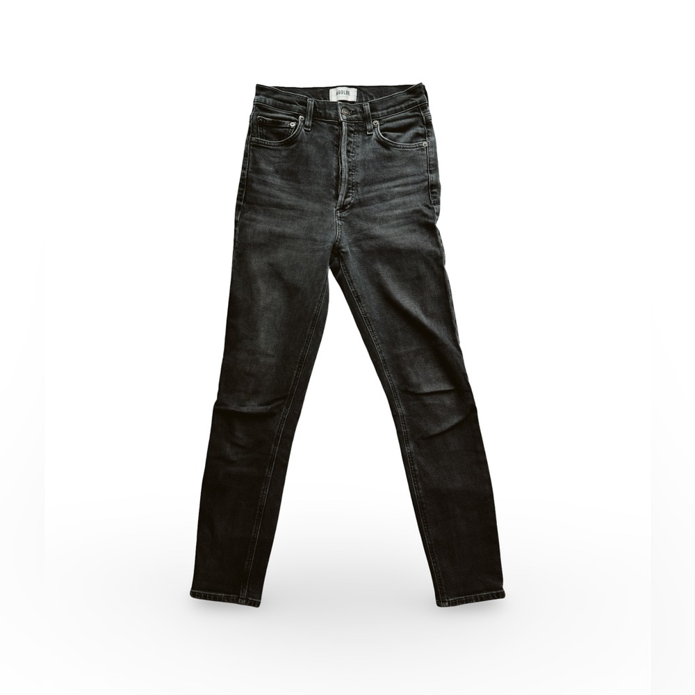 AGOLDE Nico high-waisted straight-leg jeans in faded black - Size 24 - Picture 5 of 12